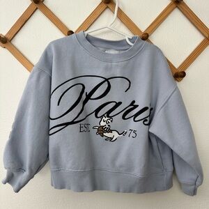 Zara Kids Powder Blue Paris Sweater